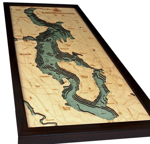 Bathymetric Map Lake Washington, Washington