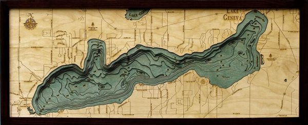 Bathymetric Map Lake Geneva, Wisconsin