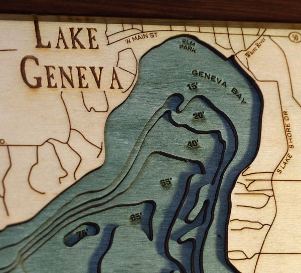 Bathymetric Map Lake Geneva, Wisconsin