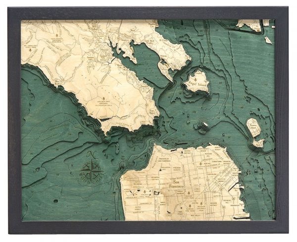 Bathymetric Map Golden Gate San Francisco, California