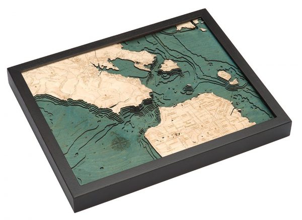 Bathymetric Map Golden Gate San Francisco, California