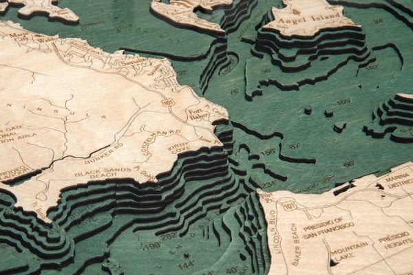 Bathymetric Map Golden Gate San Francisco, California