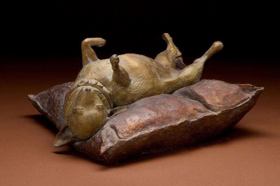 ris Deverill Bronze Art - Too Many Kibbies