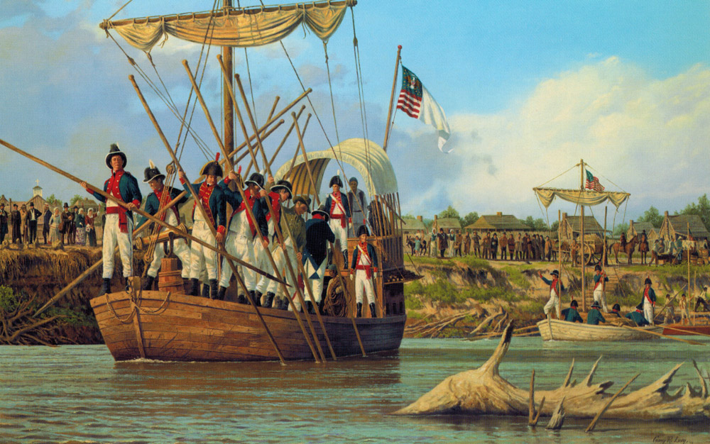 Gary Lucy Limited Edition Print - Lewis and Clark - The Departure from St. Charles, May 21, 1804