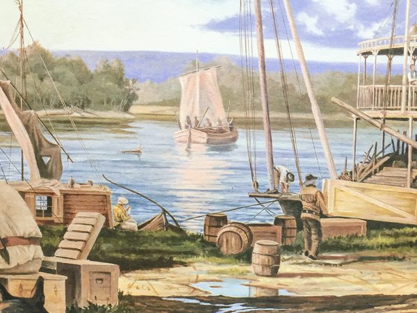 Gary Lucy Limited Edition Print - Miller's Landing - Westward Travelers at Miller's Landing, 1843