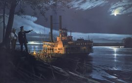 Gary Lucy Limited Edition Print - The Omaha - Cutting Firewood By Moonlight