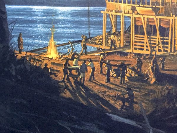 Gary Lucy Limited Edition Print - The Omaha - Cutting Firewood By Moonlight