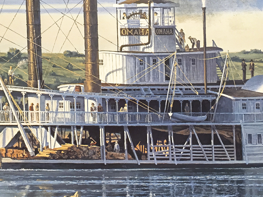 Gary Lucy Limited Edition Print - The Omaha - The Arrival Of The Omaha At The Sioux City Landing