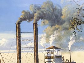 Gary Lucy Limited Edition Print - The Omaha - The Arrival Of The Omaha At The Sioux City Landing