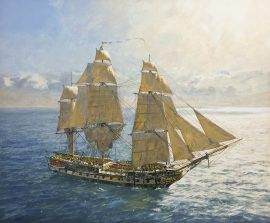 Flying Kites – H.M.S. Surprise under Royals and Stunsails
