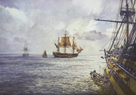 Geoff Hunt Print - H.M.S. Duke William Coming Aboard