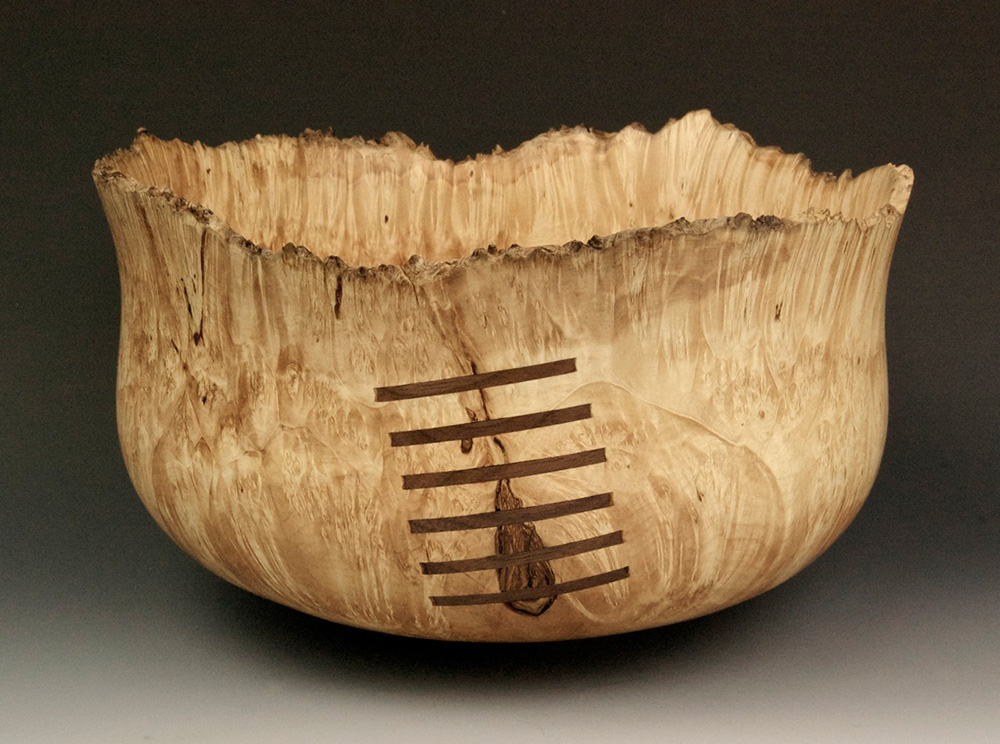 Jerry Kermode Wooden Bowl - Box Elder Natural Edge Calabash Bowl