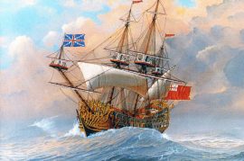 James Flood Limited Edition Print - HMS Britannia in a Gale