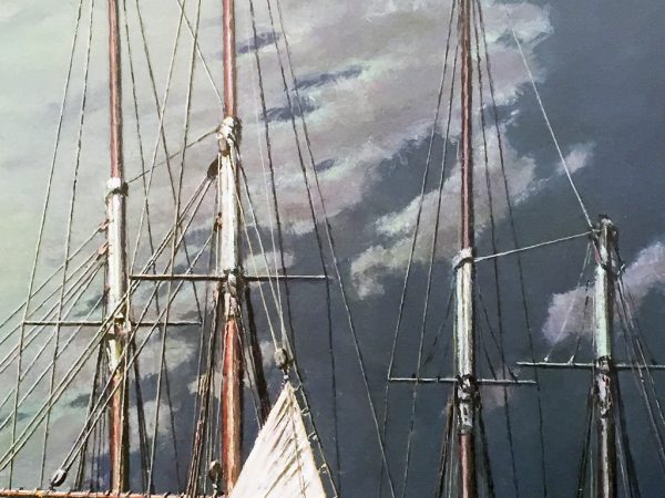 John Stobart - Gloucester: Drying Sails Under a Full Moon c. 1910