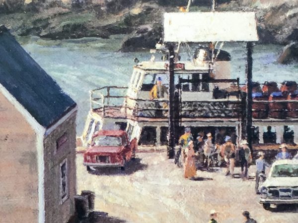 John Stobart - Monhegan: A View of the Landing from the Island Inn