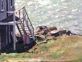 John Stobart - Monhegan: A View of the Landing from the Island Inn