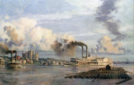 John Stobart - Baton Rouge: The Anchor Line Steam Packet "City of Baton Rouge" Arriving in 1881