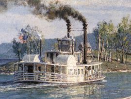 John Stobart - Chattanooga: Ross's Landing Flatboats on the Tennessee River