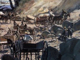 John Stobart - Chattanooga: Ross's Landing Flatboats on the Tennessee River