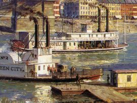 John Stobart - Cincinnati: A Panorama Of The Queen City from Covington's Riverfront In 1866