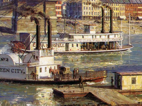 John Stobart - Cincinnati: A Panorama Of The Queen City from Covington's Riverfront In 1866