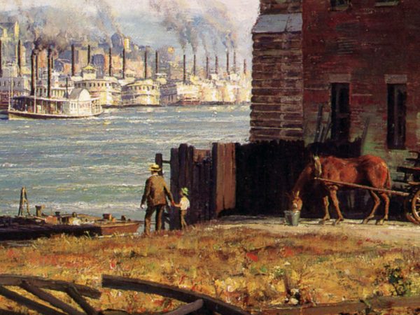 John Stobart - Cincinnati: A Panorama Of The Queen City from Covington's Riverfront In 1866