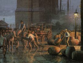 John Stobart - Cincinnati: Moonlight on the Ohio from the Public Landing