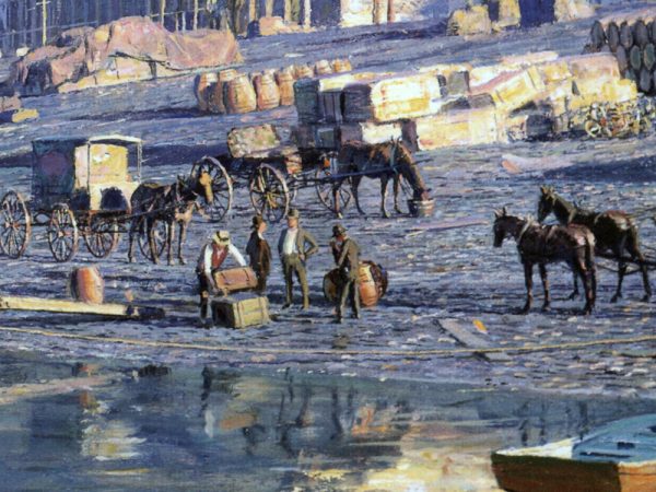 John Stobart - Cincinnati: The Levee at Daybreak c. 1884