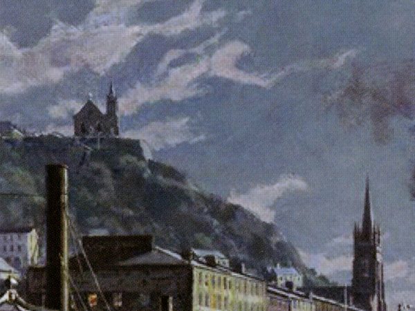 John Stobart - Cincinnati: The Public Landing by Moonlight c. 1875