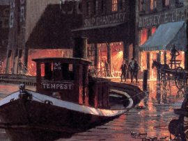 John Stobart - Cleveland: Moonlight Arrival in the Cuyahoga River c. 1876