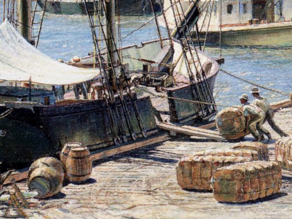 John Stobart - Darien: On the Georgia Tidewater Loading Sea Island Cotton