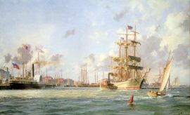 John Stobart - Galveston: The Bark "Elissa" Leaving Port in 1884