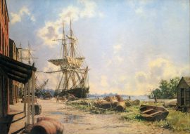 John Stobart - Georgetown: Vessels at the Potomac Wharf in 1842