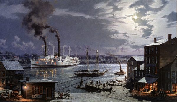 John Stobart - Hartford: "The City of Hartford" Arriving at the Foot of State Street in 1870