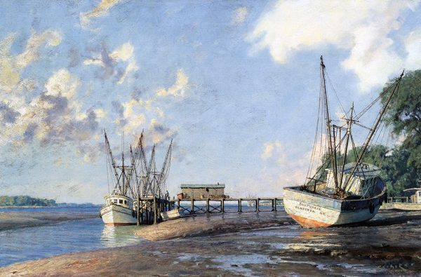 John Stobart - Hilton Head Island: Shrimpboats at Skull Creek