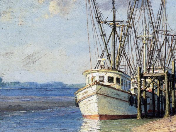 John Stobart - Hilton Head Island: Shrimpboats at Skull Creek