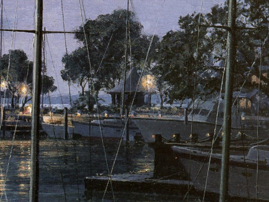 John Stobart - Hilton Head: Harbourtown by Moonlight