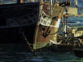 John Stobart - Hong Kong: A View of the Harbor at Sunset in 1870