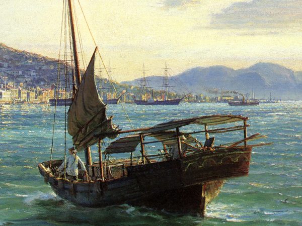 John Stobart - Hong Kong: A View of the Harbor at Sunset in 1870