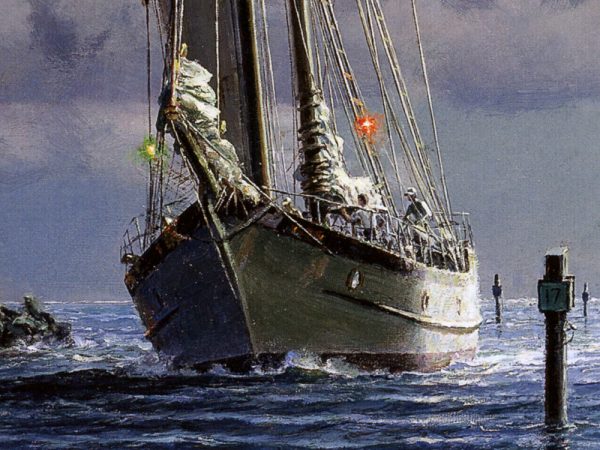 John Stobart - Key Largo: The Schooner "Yankee" Entering Ocean Reef