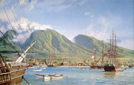 John Stobart - Lahaina Maui: The Whaling Brig "Isabella" Arriving In 1865