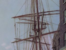 John Stobart - London: Moonlight over the Lower Pool in 1897