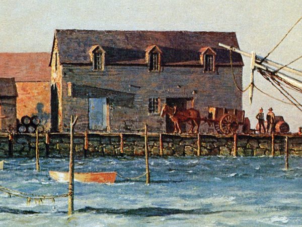 John Stobart - Martha's Vineyard: The Bark "Mattapoisett" at Osborn's Wharf