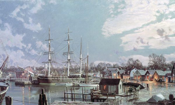 John Stobart - Mystic Seaport: The "Charles W. Morgan" at Chubb's Wharf