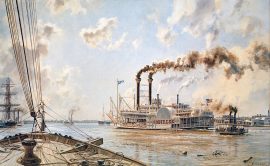 John Stobart - New Orleans: The "Rob't E. Lee" Leaving the Crescent City