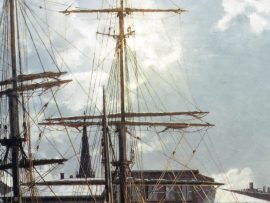 John Stobart - New York: Maiden Lane by Gaslight in 1882