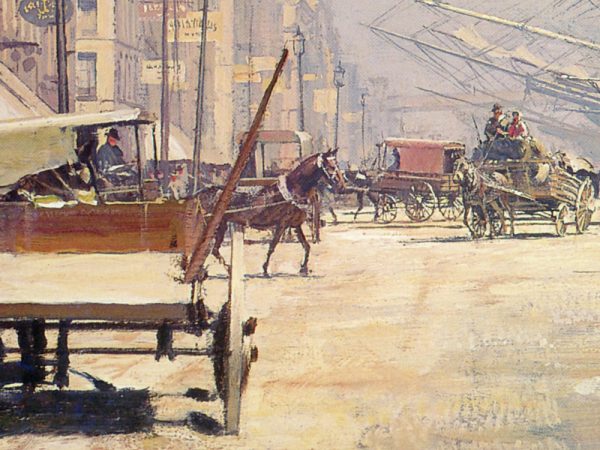 John Stobart - New York: South Street, New York in 1874 (Daylight)