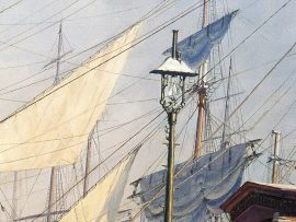 John Stobart - New York: South Street, New York in 1874 (Daylight)