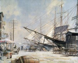 John Stobart - New York: The Foot of South Street in 1876