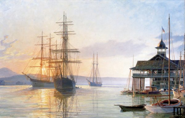 John Stobart - Newport Beach: The Pavilion at Sunrise c. 1910